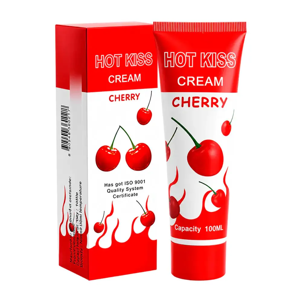 Crema lubricante hot kiss, sabor y aroma a cereza, 100ml / 23329