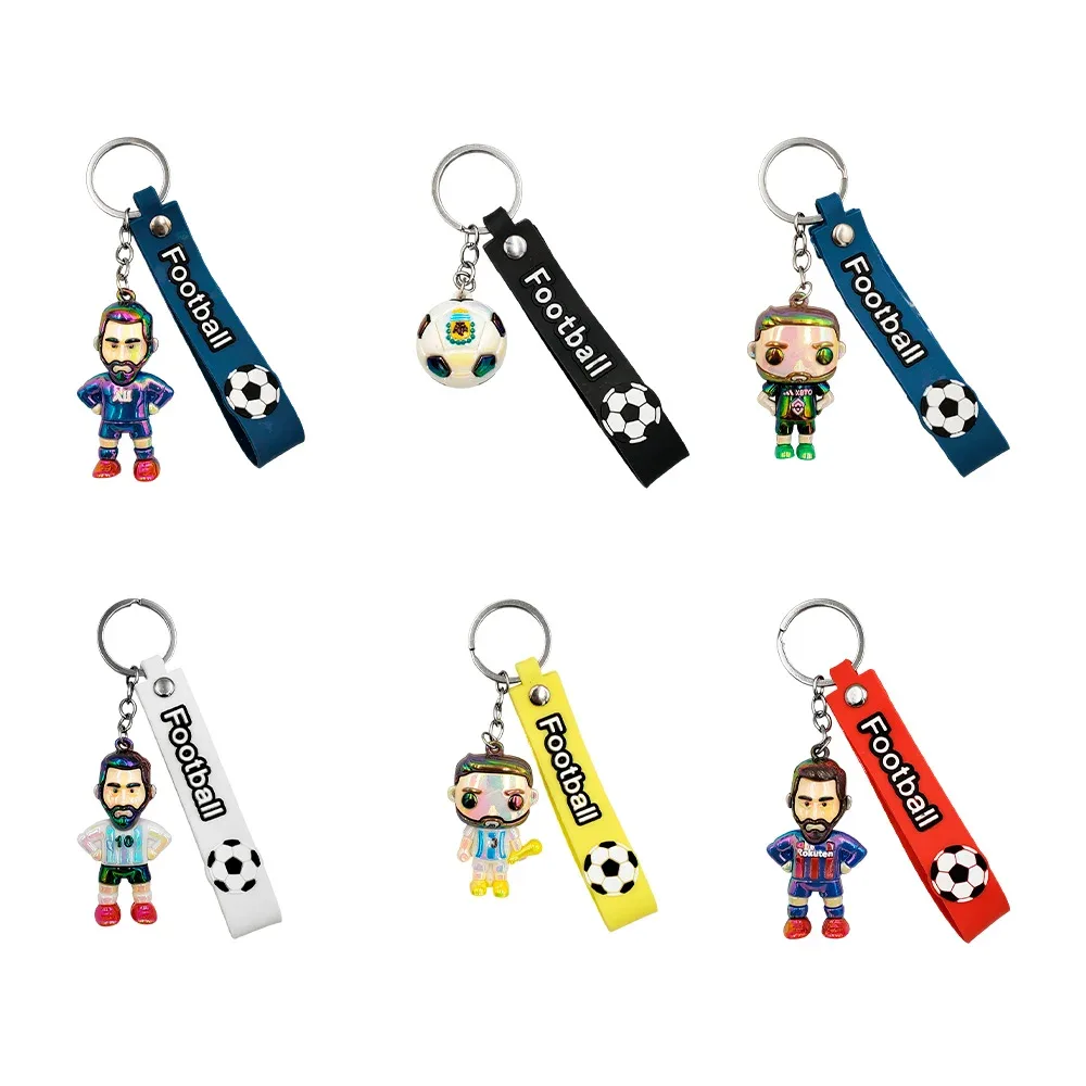 1pza Llavero efecto tornasol con diseño de balón de fútbol o muñeco / football