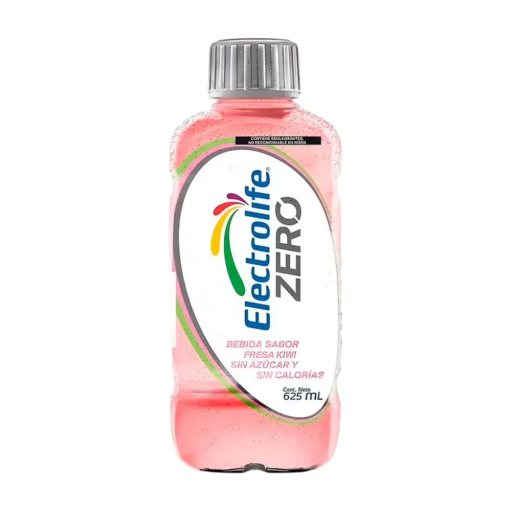 1pza bebida hidratante electrolife zero sabor fresa kiwi sin azúcar, 625ml / electrolife