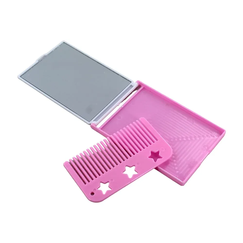 Espejo de bolsillo rectangular con peine de plástico en diseño hello kitty, variedad de modelos / c2