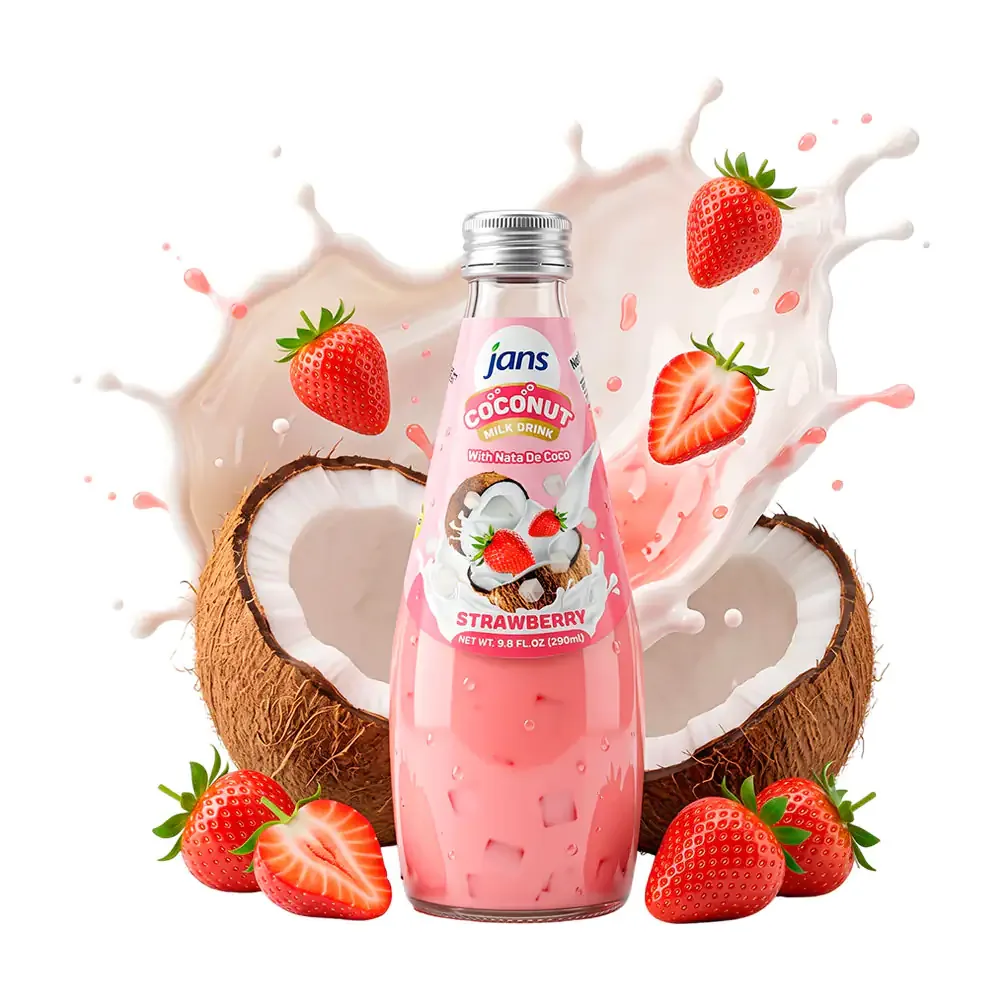 Bebida jans coconut sabor fresa con nata de coco, 290ml