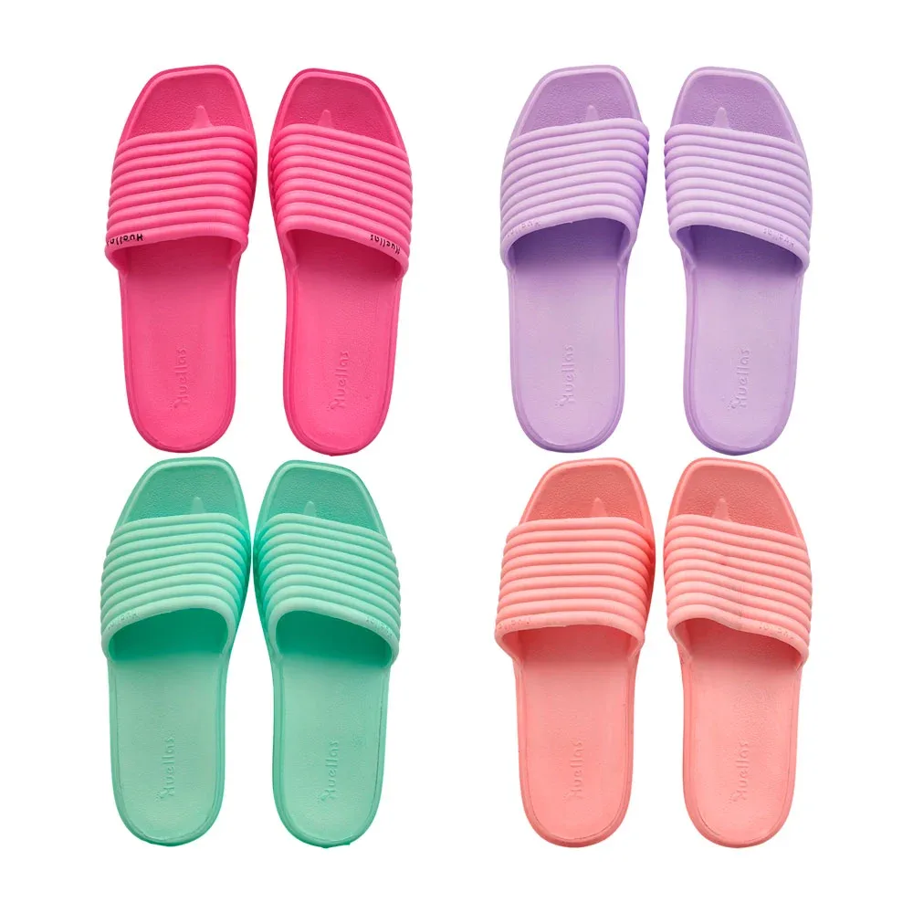 Par de sandalias / chanclas de metedera con relieve de líneas, varias tallas