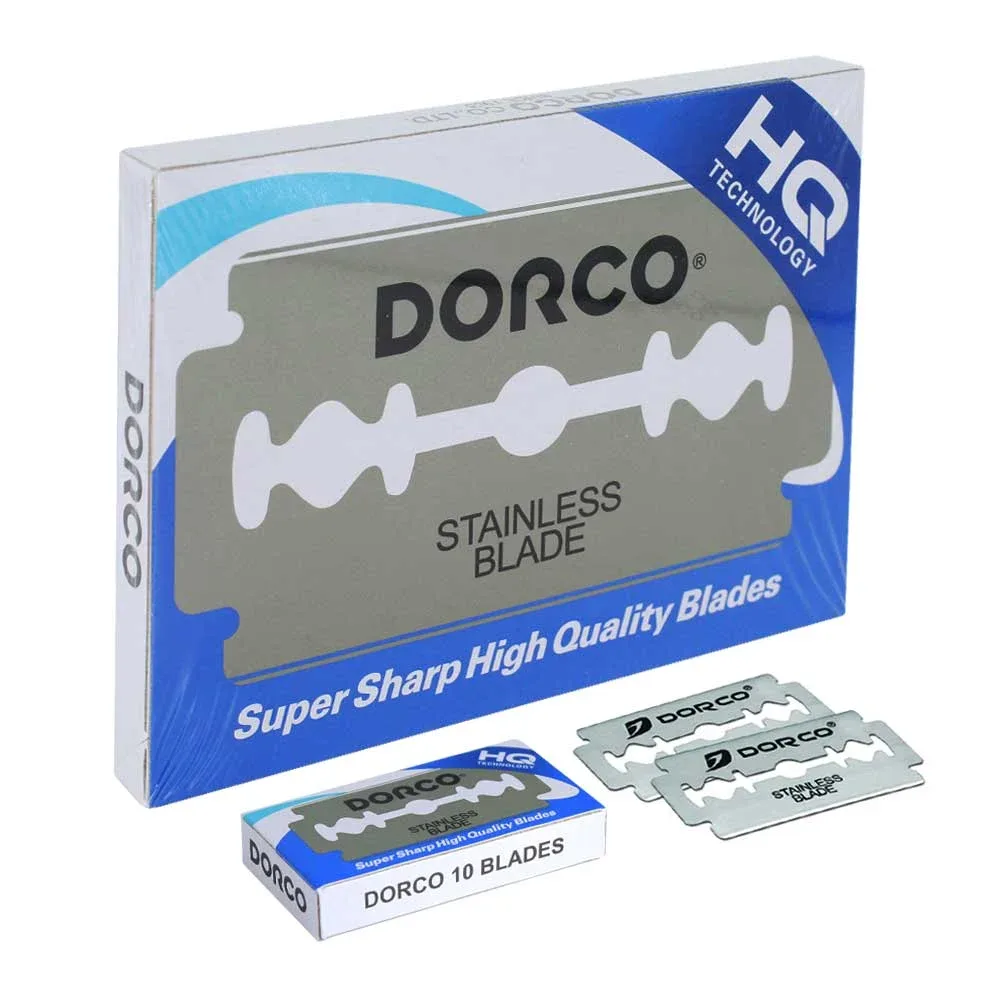 Caja con 10 paquetes de navaja dorco
