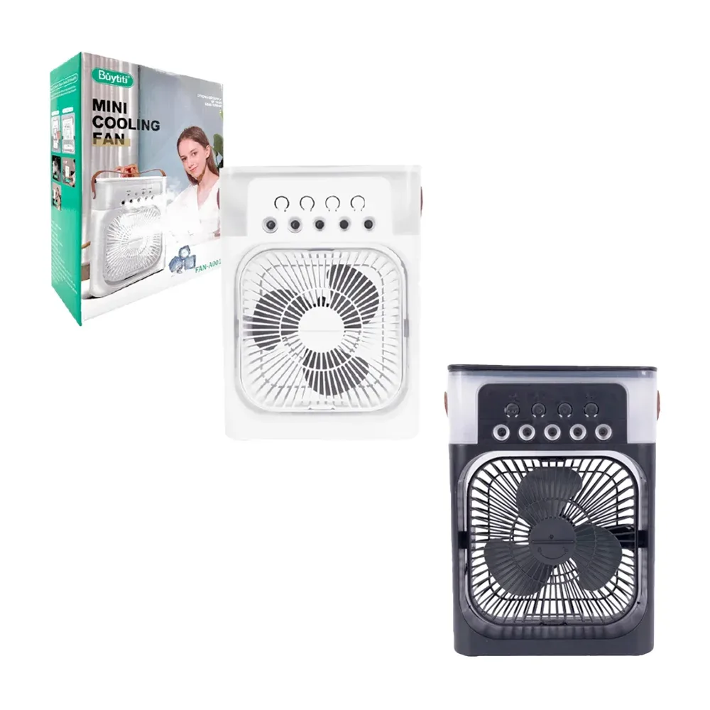 Ventilador cuadrado de plástico con reducción de ruido y tanque de agua / mini cooling fan / fan-a001