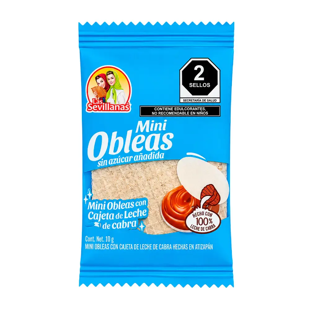1pz mini obleas las sevillanas rellenas con cajeta de leche reducida en azúcar, 10g / 039516