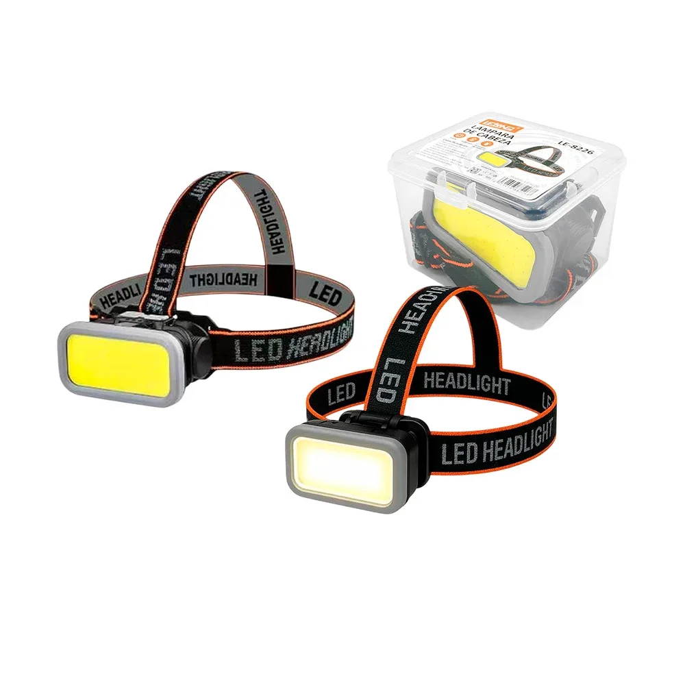 Lámpara tipo minero diseño rectangular y ergonómico, diferentes modos de luz