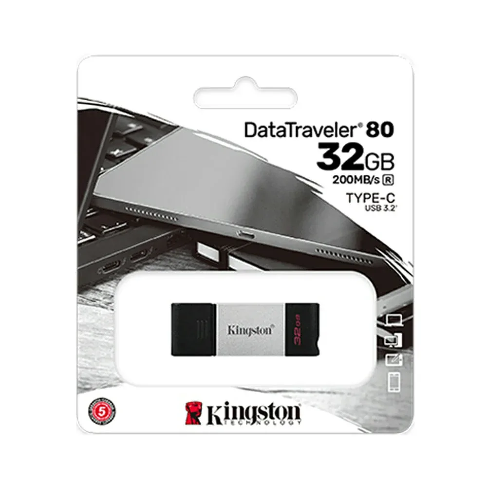 Memoria flash kingston 32 gb usb-c 3.2 gen 1 / dt80 / 32g