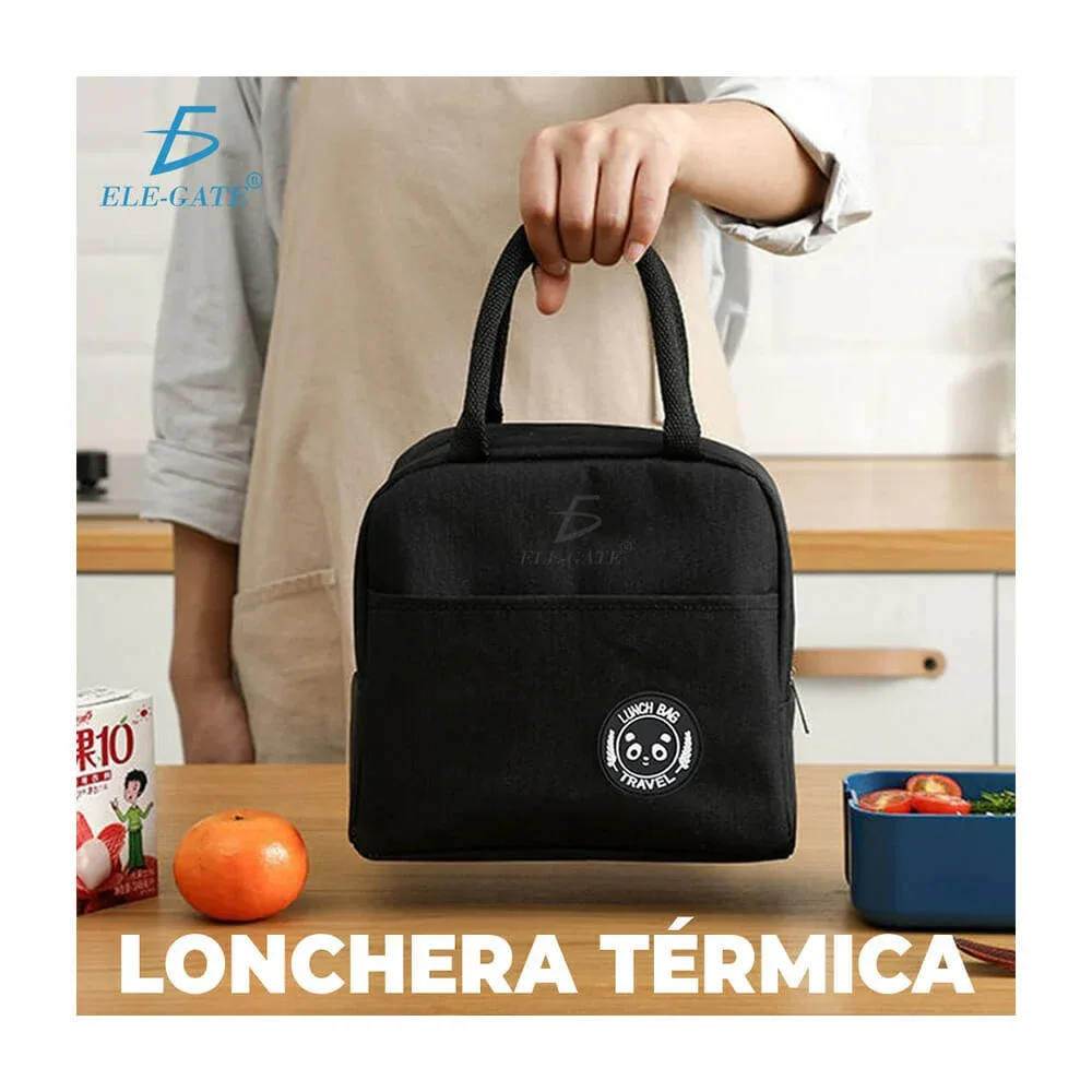 Mini lonchera térmica lisa de 2 compartimientos, variedad de colores / lunch bag travel