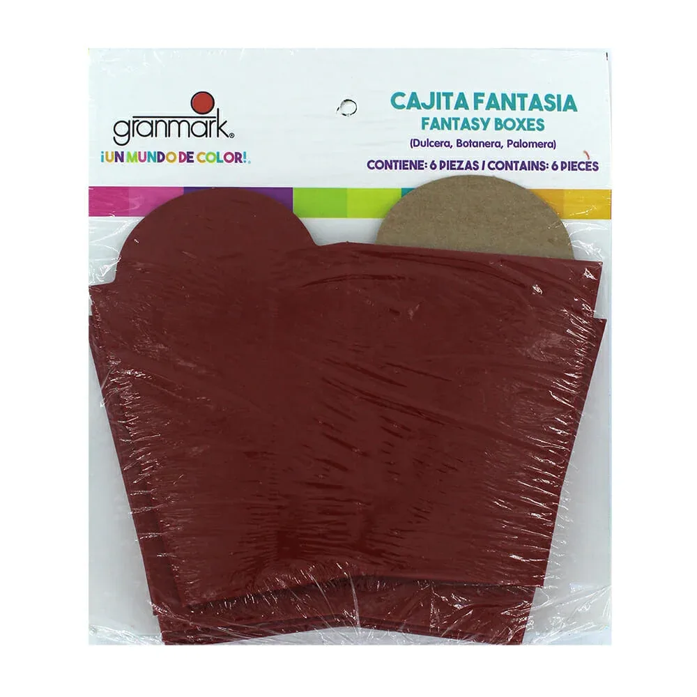 Paquete con 6 palomeros cajas de fantasía lisas granmark de cartón 13.8x8.8cm, variedad de colores / 457g-60