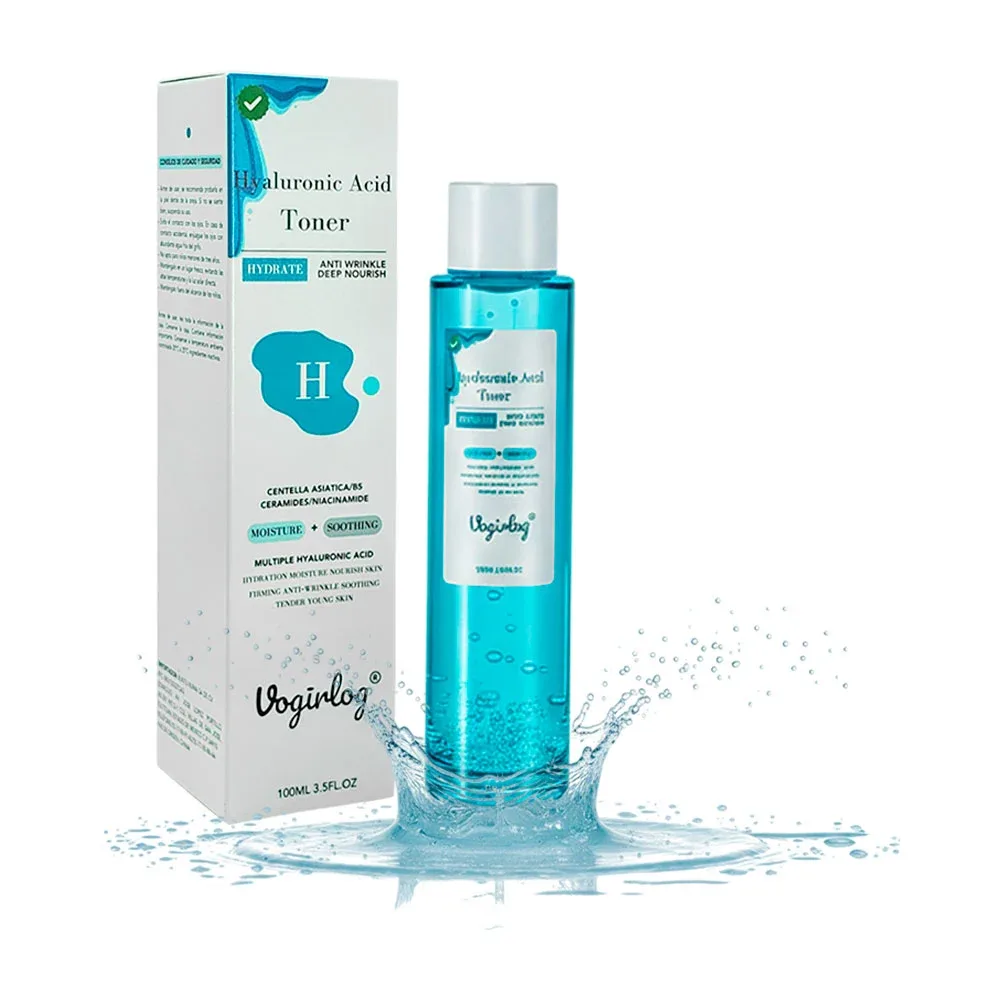 Tónico facial de ácido hialurónico vogirlog, equilibra el ph, refresca e hidrata