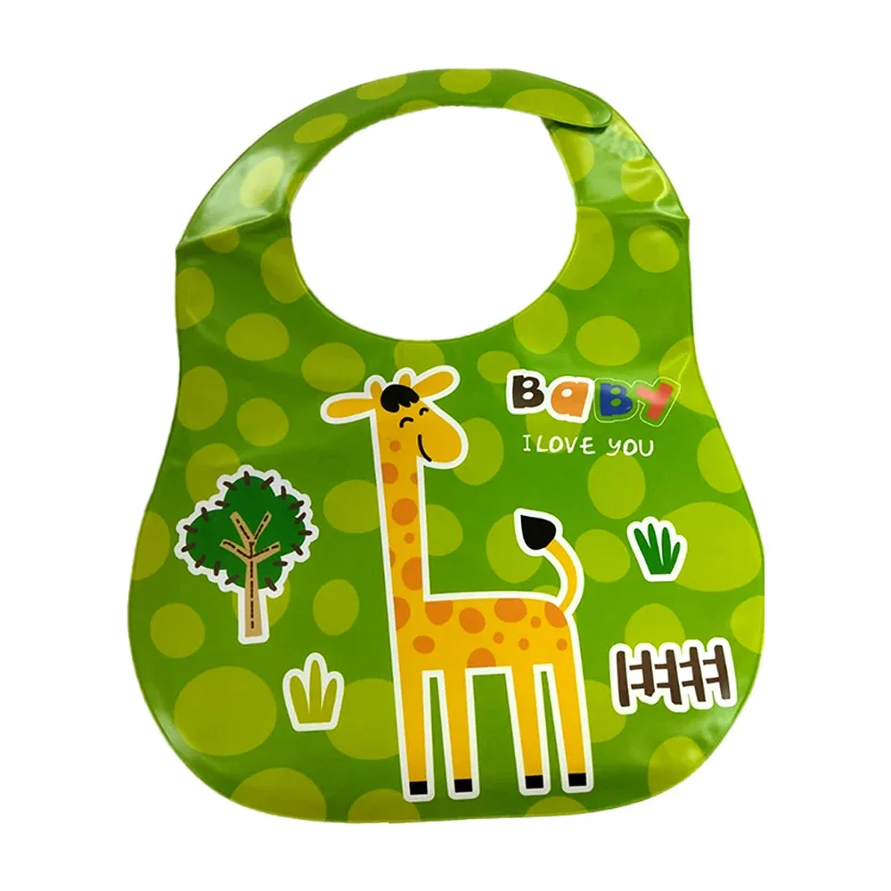 Babero de plástico antiderrames entrenador para bebé, diseño de animales y velcro ajustable, variedad de colores baby bib / x158434