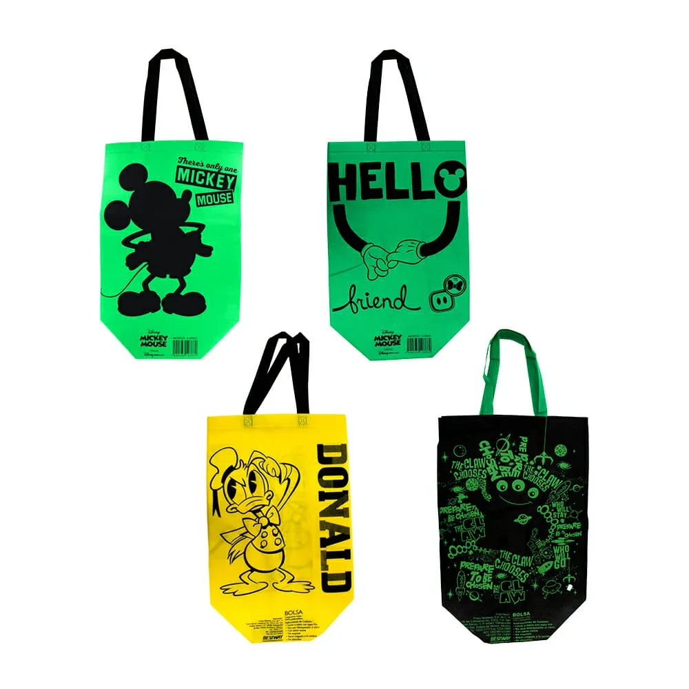 Bolsa grande ecológica de tela, variedad de personajes 33x42x18cm a-srb9
