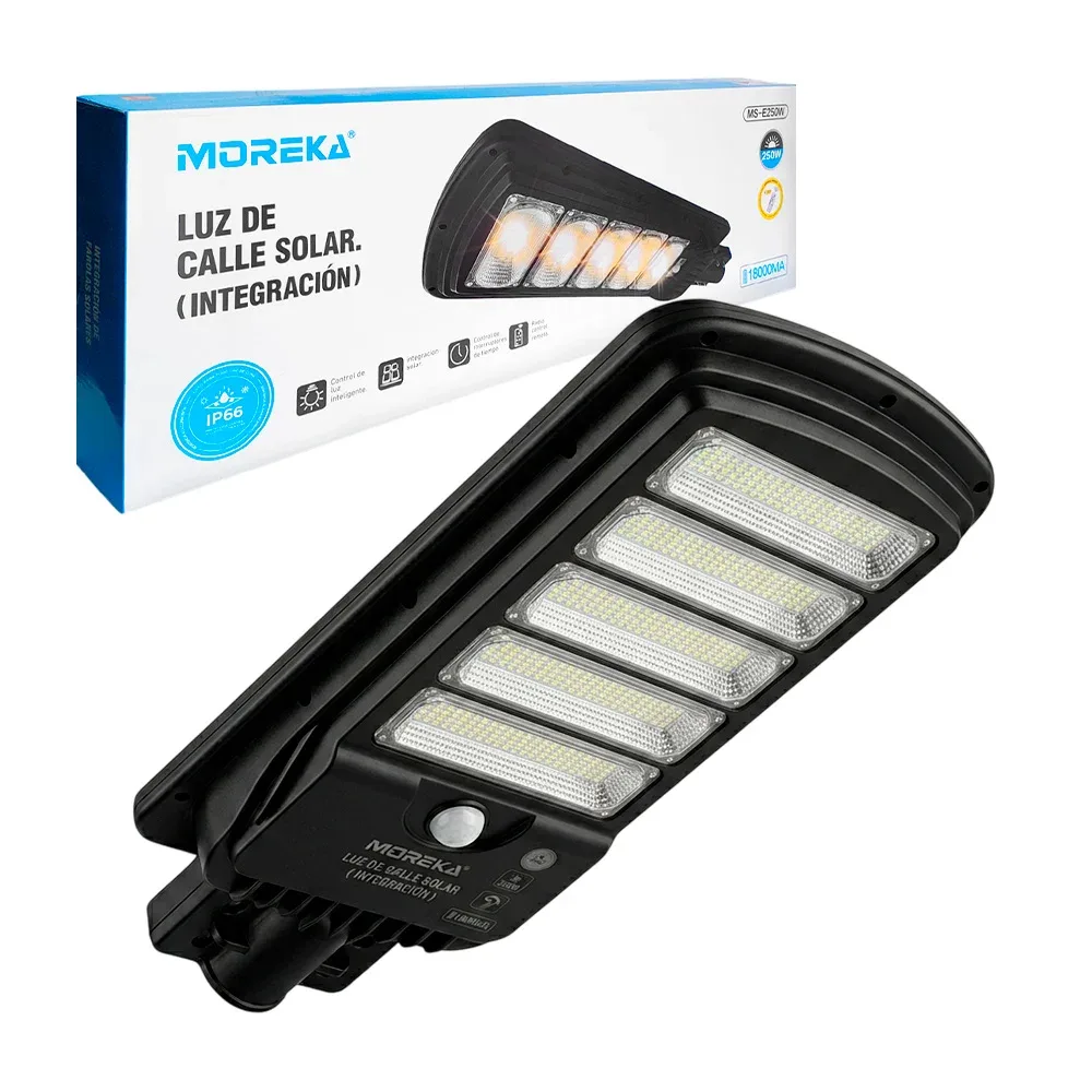 Lámpara solar grande de 250w tipo alumbrado publico, con control remoto