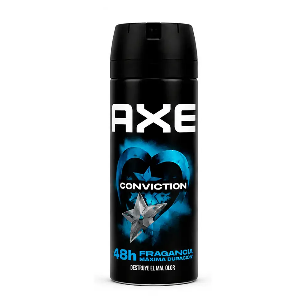 1pz Desodorante axe en aerosol, aroma conviction, 150ml