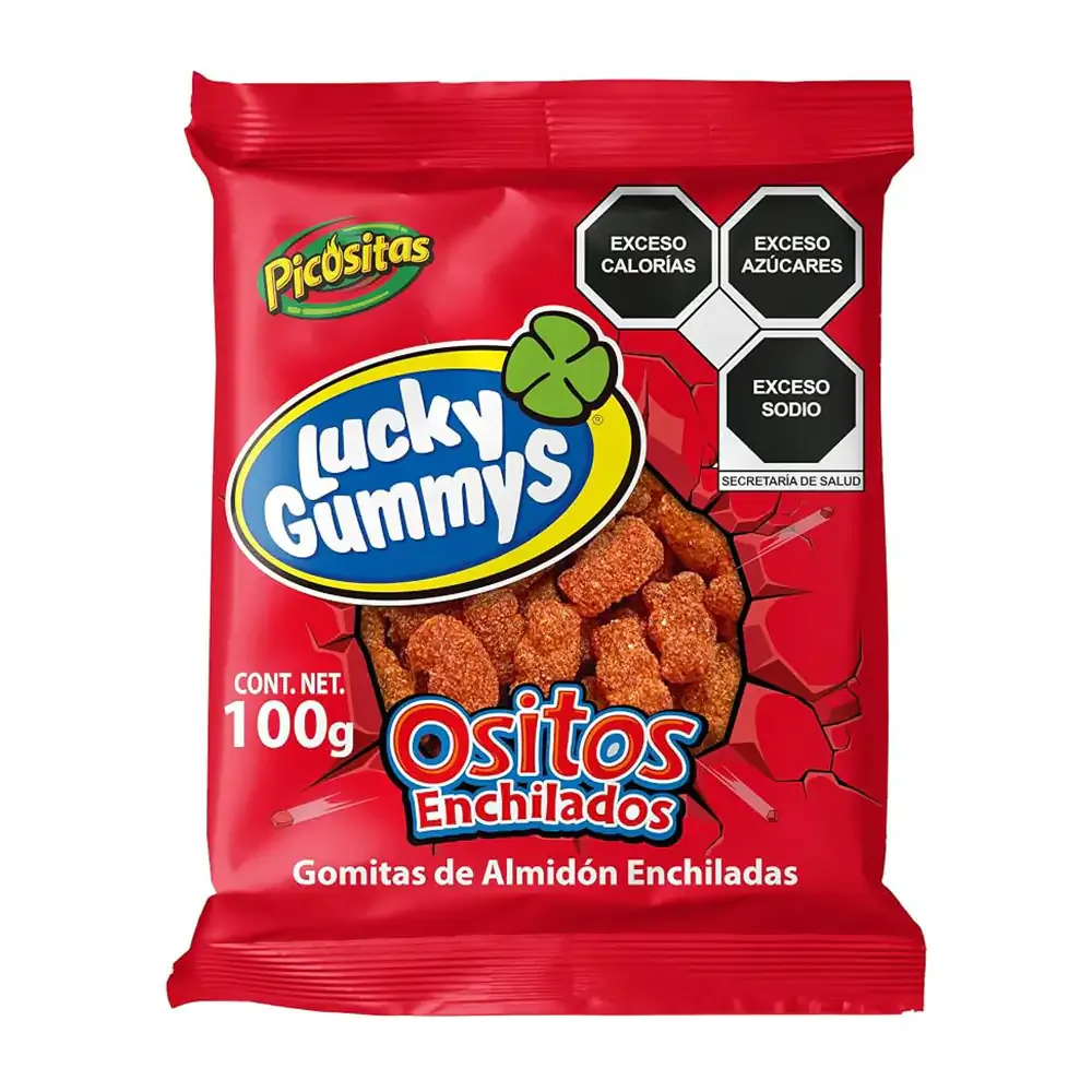 Bolsa con ositos enchilados lucky gummy, 100g / 122610