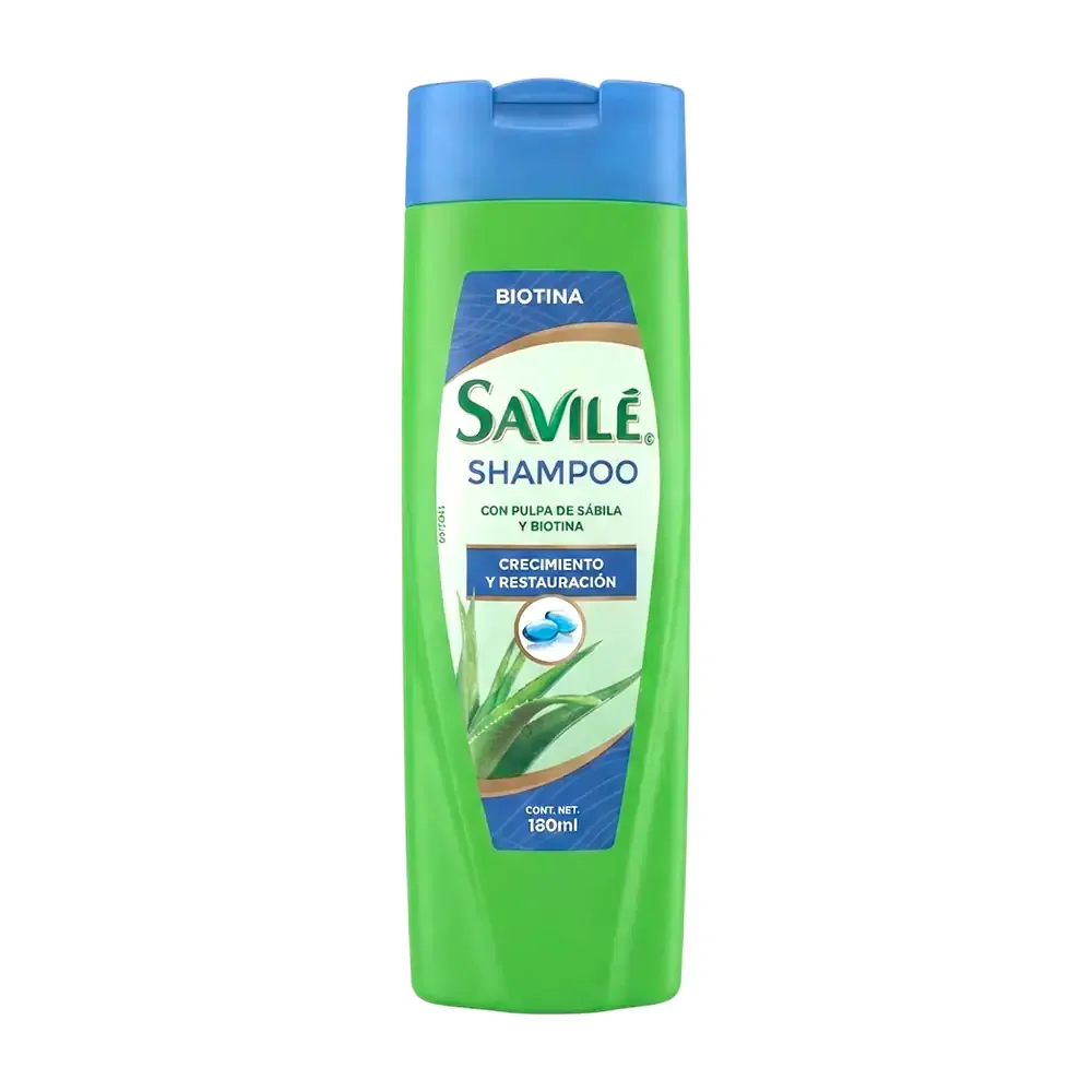 Shampoo savilé con pulpa de sábila y biotina para crecimiento y restauración, 180ml / 505550