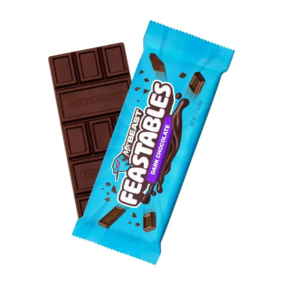 1pza barra de chocolate mr beast feastable, chocolate oscuro, 60g / 880006