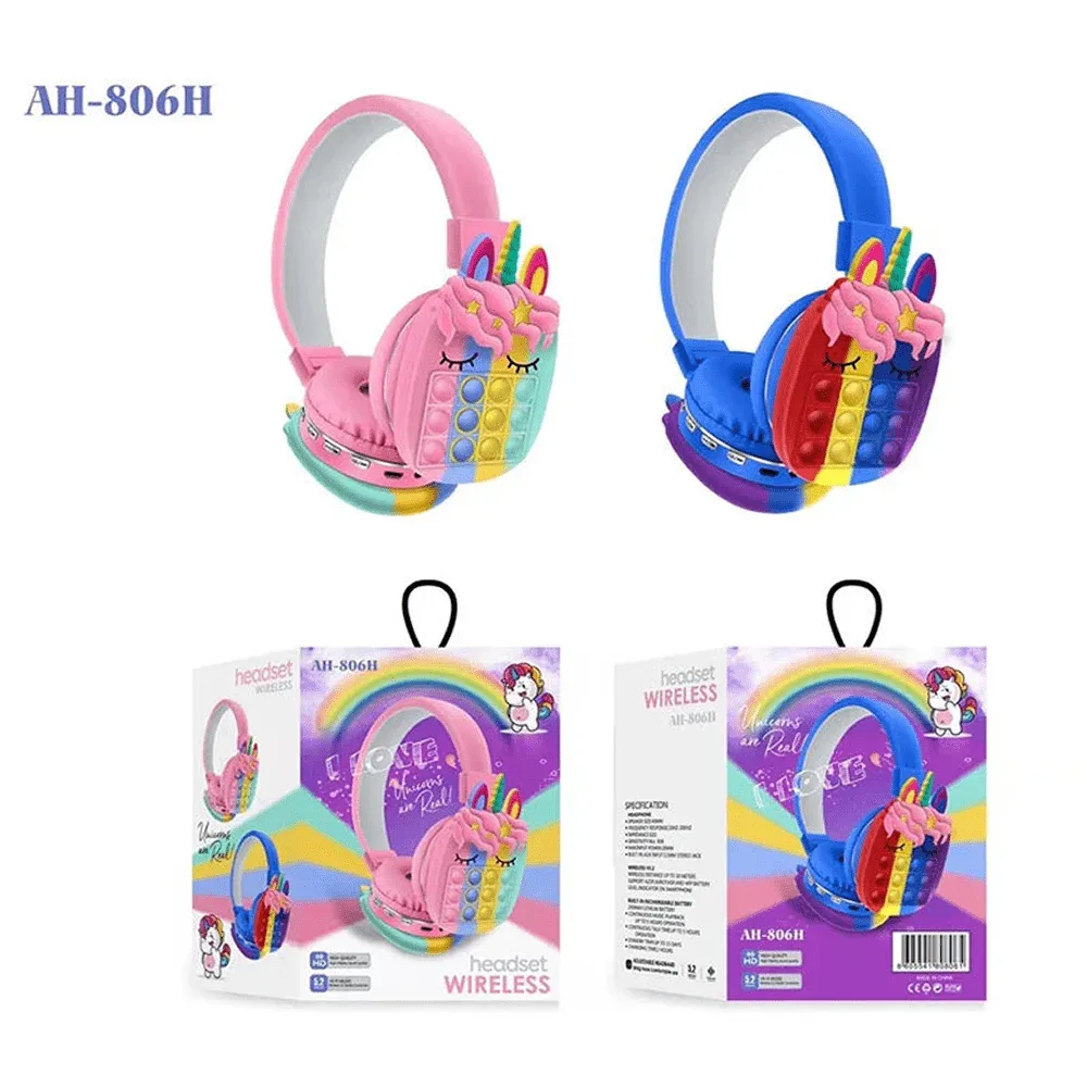Diadema bluetooth pop it unicornio ah-806h