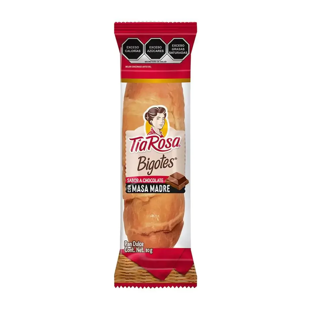 1pza bigotes tia rosa con relleno de chocolate y pan de masa madre, 80g / 029077