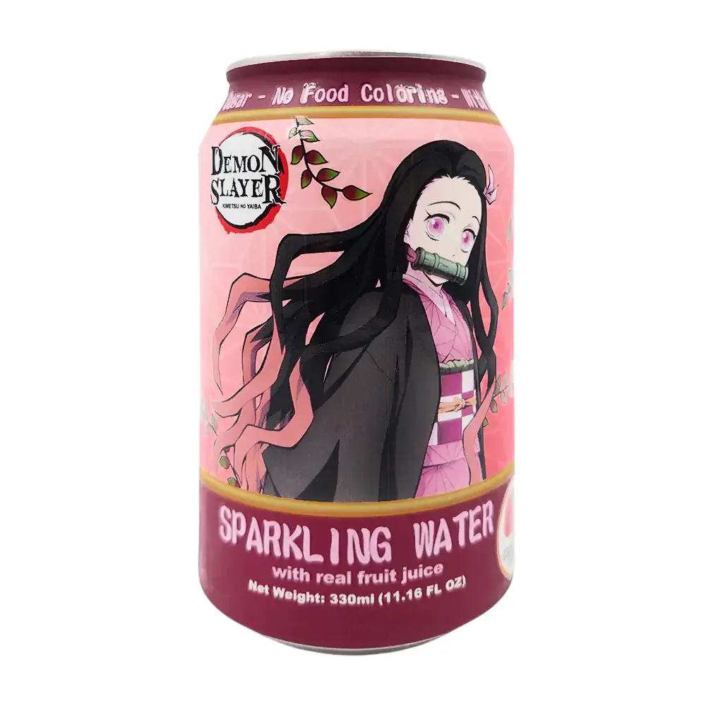 1pza lata coleccionable edición demon slayer nezuko, agua gasificada sabor fresa, 330ml / 896944