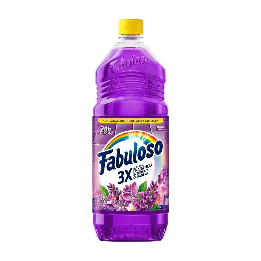 1pza limpiador fabuloso multiusos con 3x de fragancia, aroma a lavanda, 500ml