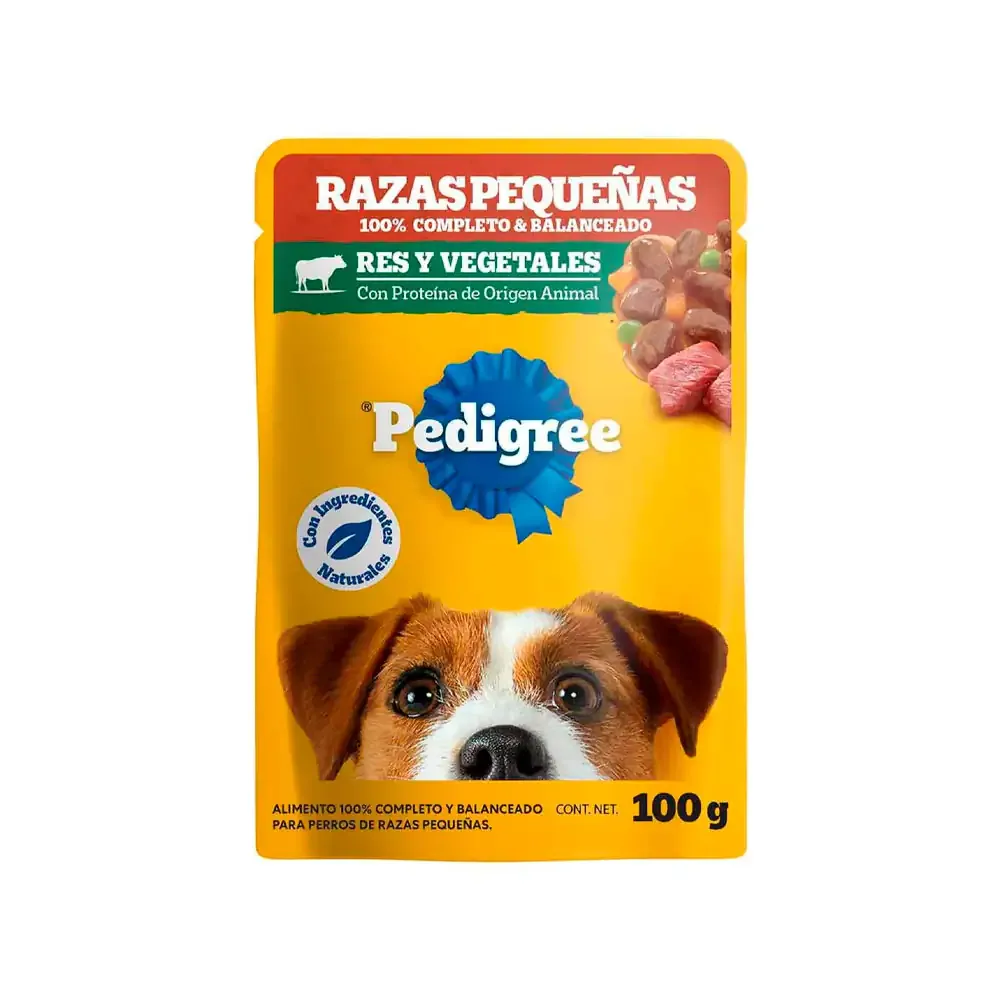 1pz alimento húmedo para perros, sobre pedigree de res y vegetales, 100g, razas pequeñas / 249439