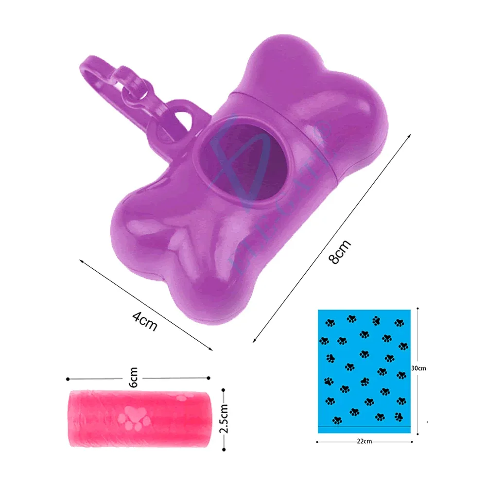 Llavero dispensador en forma de hueso para bolsas sanitarias de mascota, variedad de colores / mas.19.2