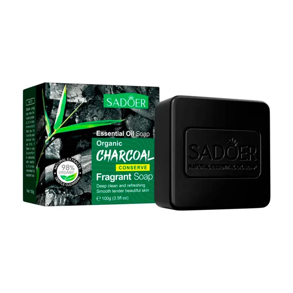 Jabón corporal sadoer con extracto de carbón activado, 100g / charcoal / sd7205