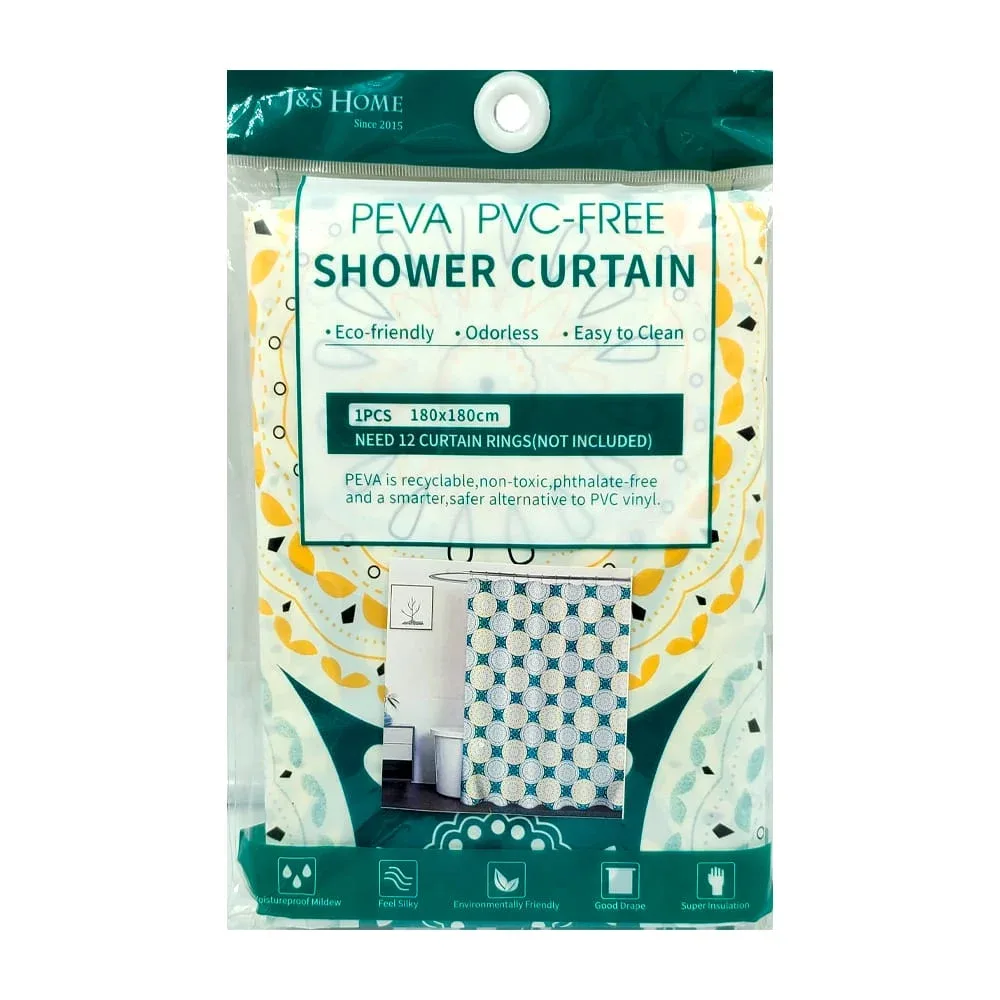 Cortina de baño impermeable con 12 aros para colgar 180x180cm, variedad de modelos / shower curtain