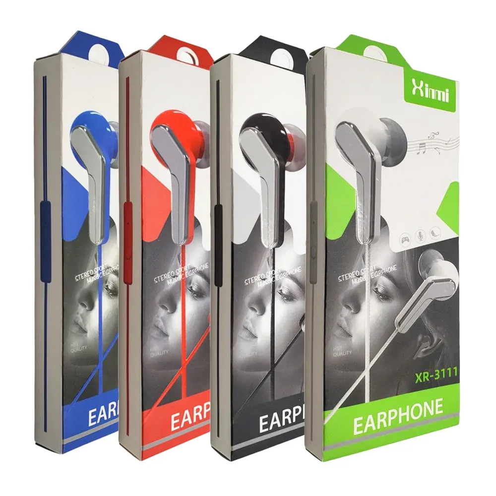 Audífonos alámbricos earphone xinmi con entrada auxiliar 3.5mm, variedad de colores / xr-3111