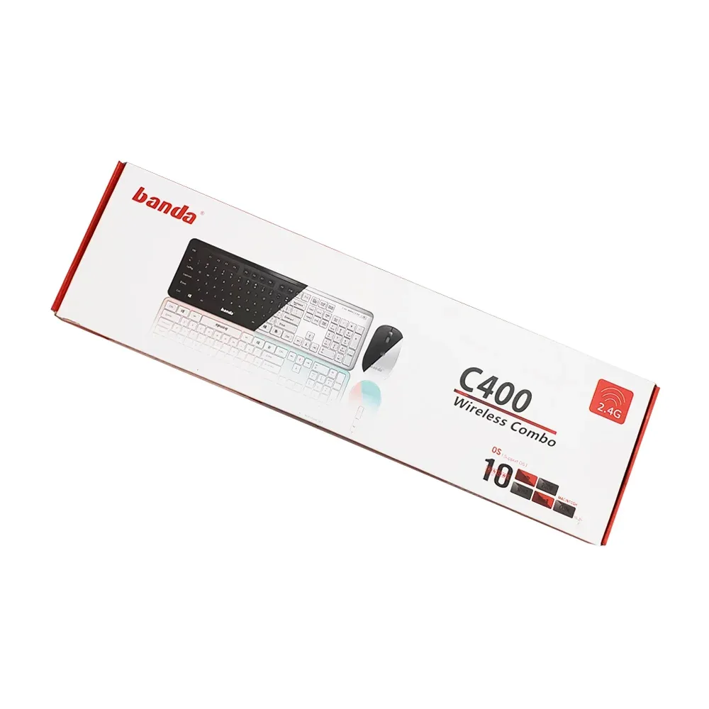 Juego de teclado y mouse inalámbrico para escritorio 2.4g para Windows 10, variedad de colores / banda / c400 / 01434