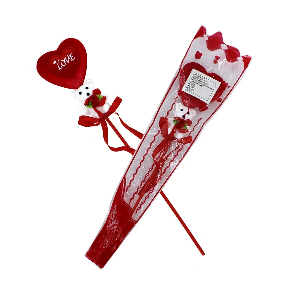 Adorno de oso con moño + corazón love para san valentín 1578-3