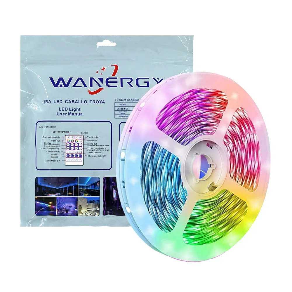 Tira led 5050-60d rgb caballo troya wanergy de 5 metros con control remoto / 60060