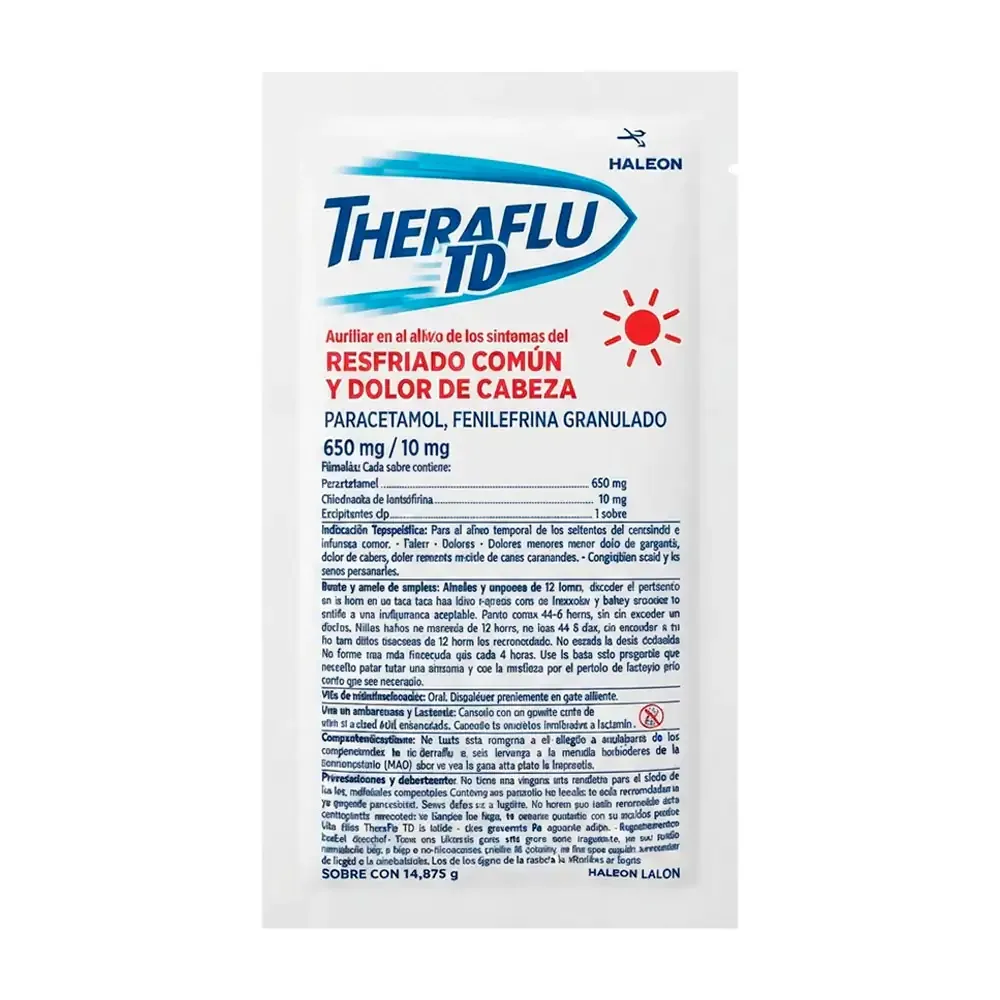 1pz sobre de té theraflu de día, sabor limón, 14.87g / 000842
