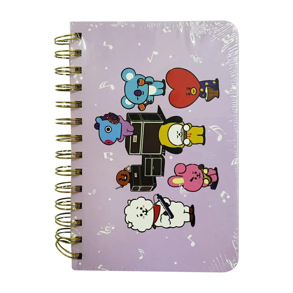 Agenda / calendario anual de pasta dura con diseño de animales bt21 y espiral metálico, variedad de diseños / 1911