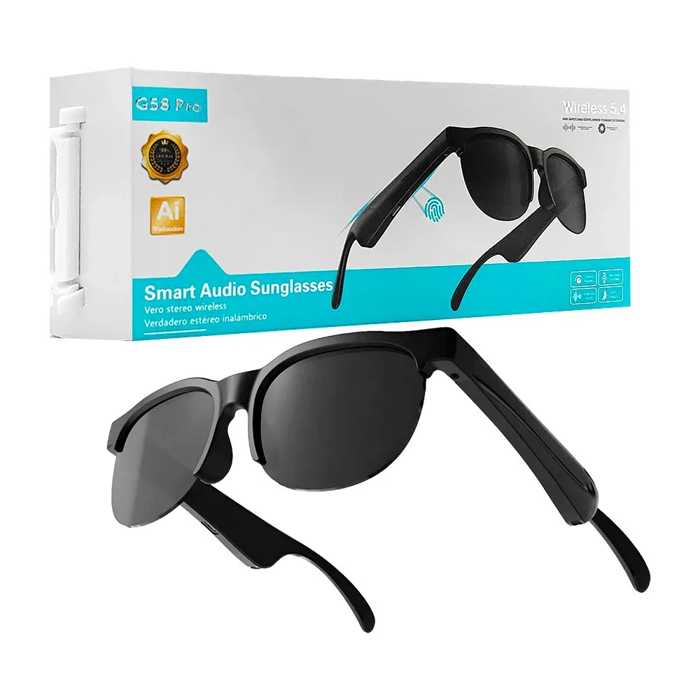Lentes de sol inalámbricos con respuesta de voz, táctil, sonido estéreo, ligeros