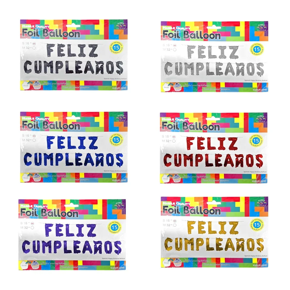 Guirnalda de globos feliz cumpleaños 16in con 15 globos, variedad de colores