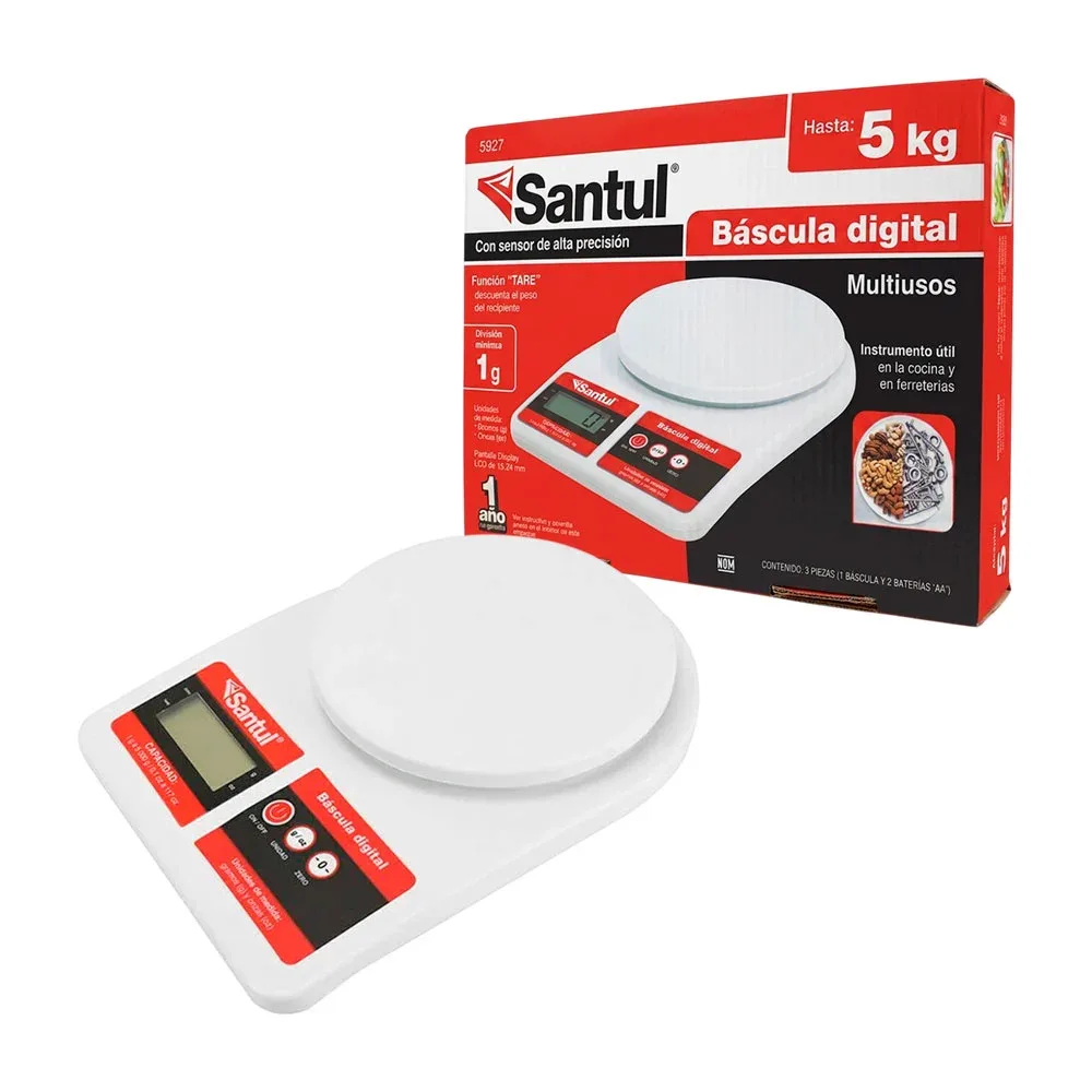Báscula digital gramera multiusos santul con capacidad máxima de 5kg / 5927