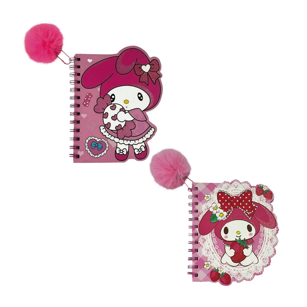 Libreta de pasta dura con doble espiral, llavero de pompón y diseño de los personajes de hello kitty sanrio, variedad de modelos / sc2016-13 / 24-bjb-017