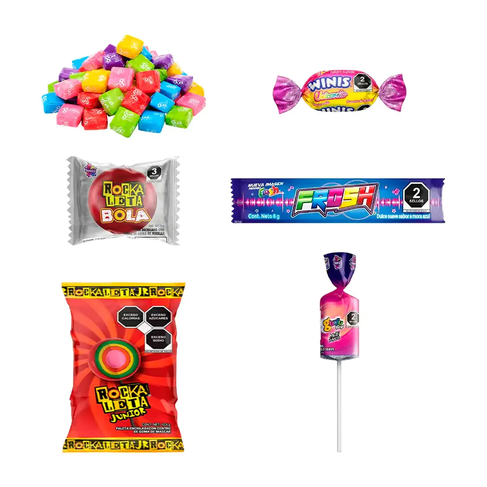1pz dulce caramelo o paleta de la marca sonrics, variedad / 033225