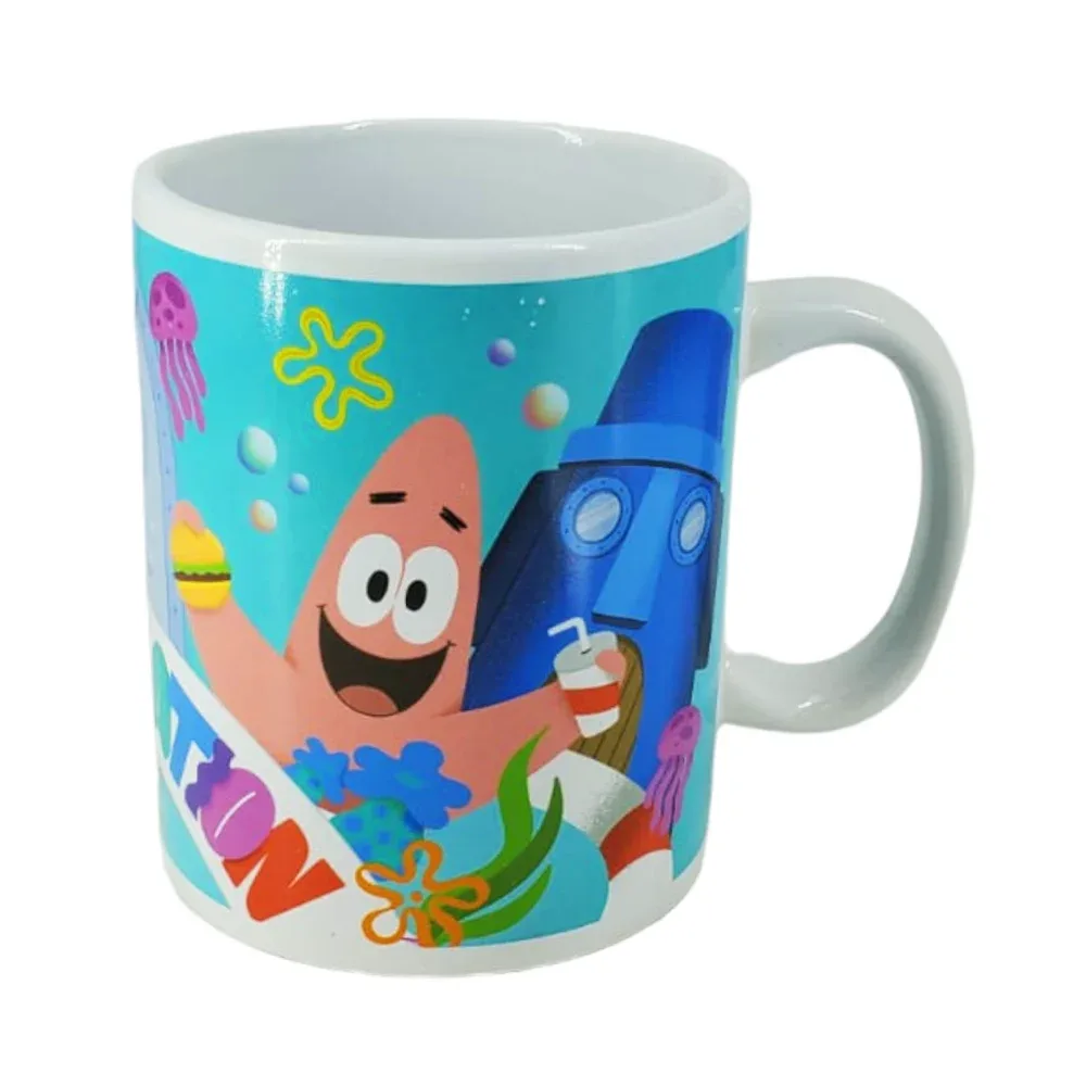 Taza de cerámica con capacidad 473ml y diseño bob esponja / tt12-14
