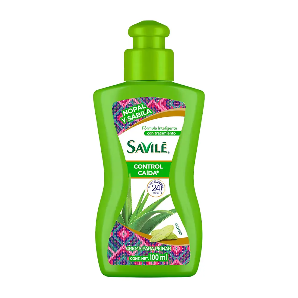 Crema para peinar, savile control caída con sábila y nopal, 100ml / 221406