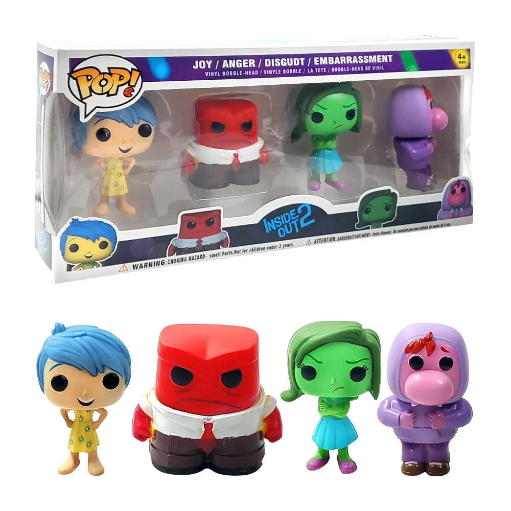 Paquete con 4 figuras pop coleccionables de intensamente 2, 7 cm, variedad