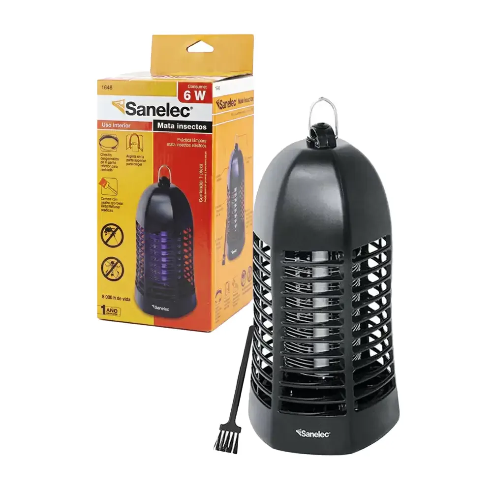 Lámpara negra sanelec mata insectos con consumo de 6 watts / 0420