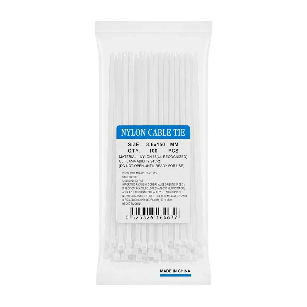 Paquete con 100 cinchos de plastico 3.6x150mm