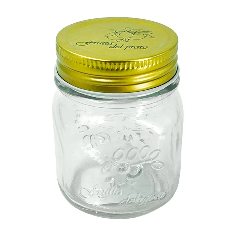 Frasco de vidrio con tapa y capacidad de 150ml - 8x5cm / a7566