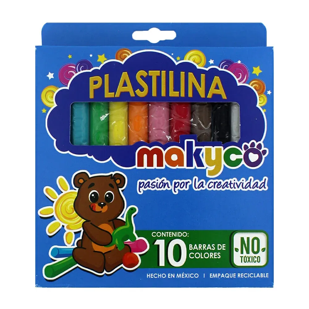 Set de 10 mini barras de plastilina makyco de colores / 636137