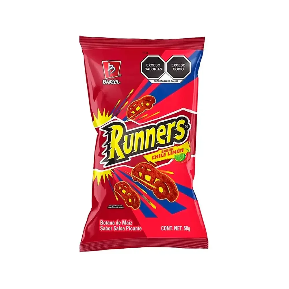 1pz Bolsa de papas runners barcel sabor chile y limon de 58g / 222612