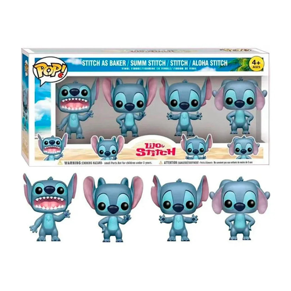 Paquete con 4 pop figuras pequeñas de stitch, variedad de modelos / 74241