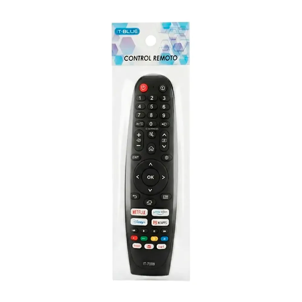 Control remoto universal para televisión con diseño ergonómico curvo / it-7009